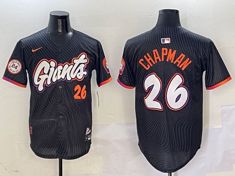 Men San Francisco Giants #26 Chapman Black Second generation Joint Name Nike 2025 MLB Jersey style 10->san francisco giants->MLB Jersey